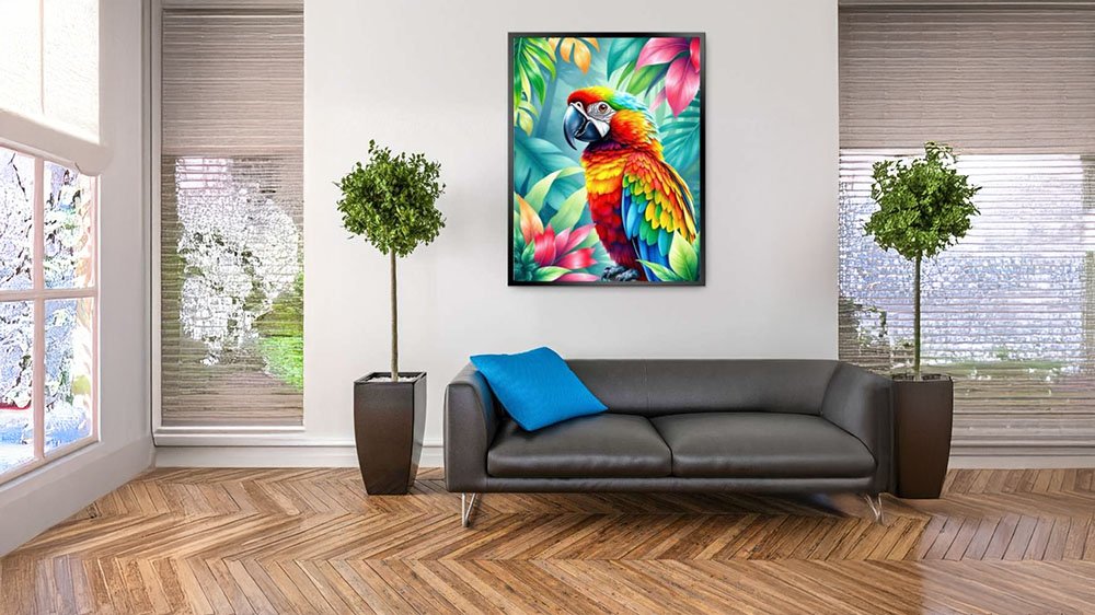 Comfort room with poster on wall