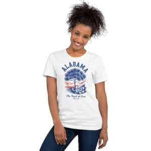 Woman wearing Alabama t-shirt