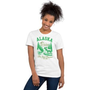Woman wearing Alaska t-shirt